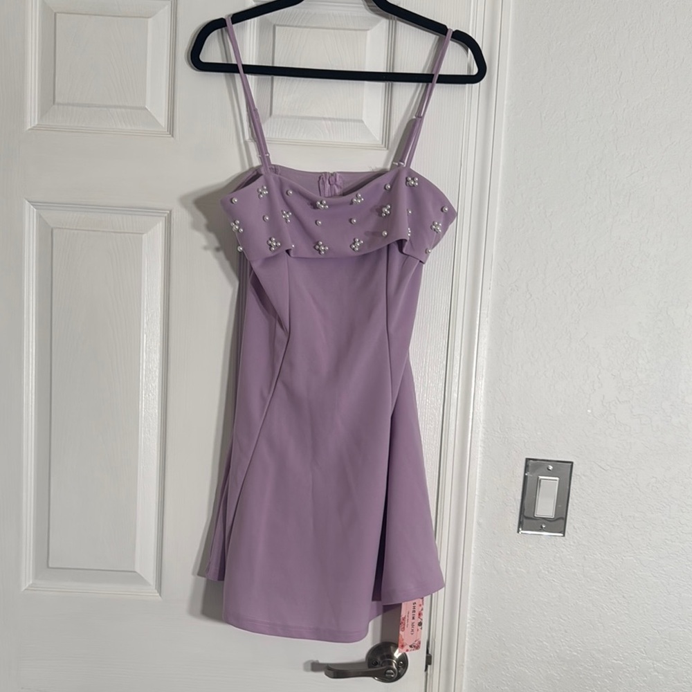 SHEIN Purple Spaghetti Strap Mini Sundress